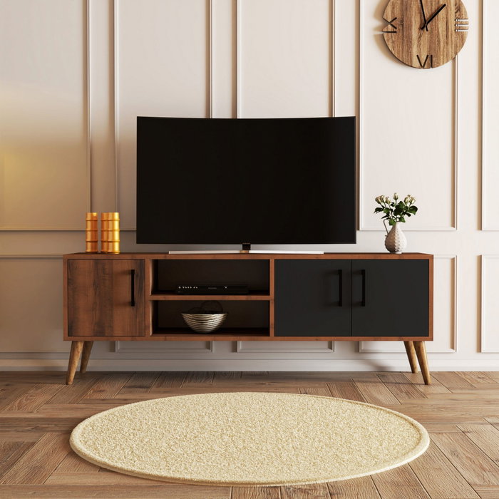 Hanah Home Soporte de TV Nogal y Antracita Hanah Home Soporte de TV Nogal y Antracita